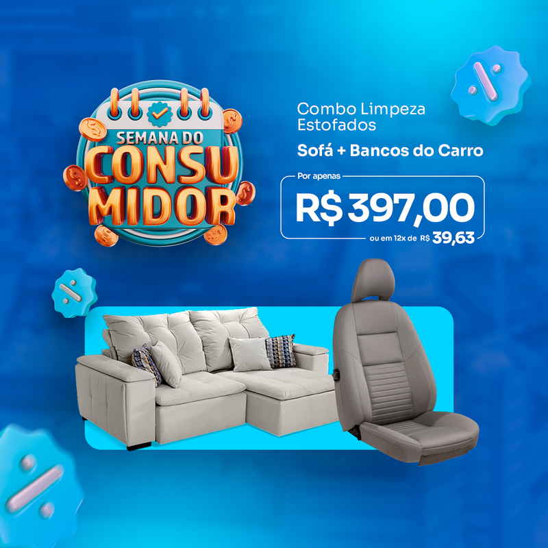 Combo de Limpeza: Sofá + 6 Cadeiras + 1 Colchão Casal + 1 Colchão de Solteiro